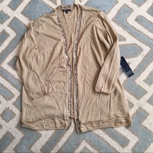 NWT ANNE KLEIN women’s open cardigan gold 2X